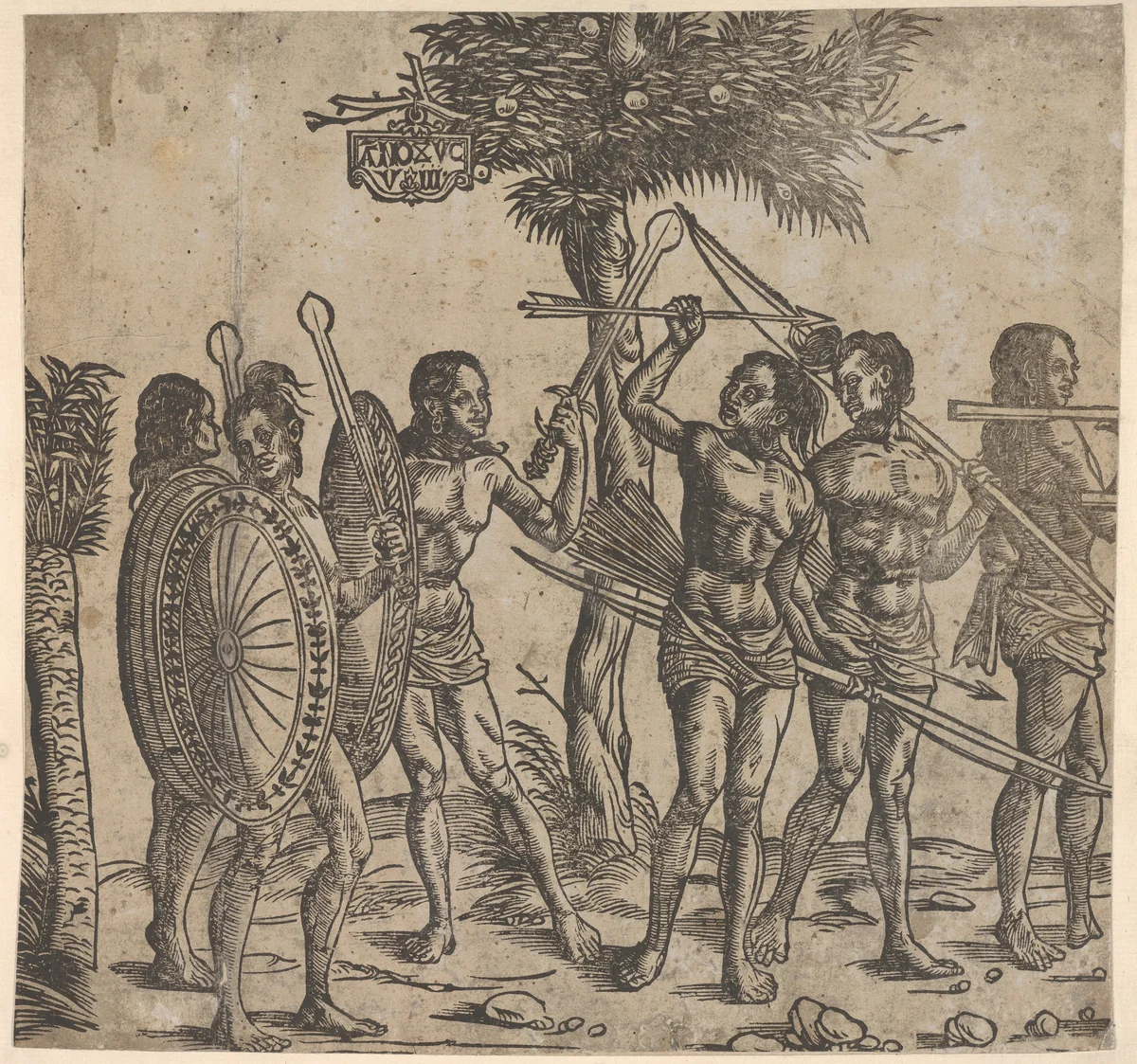 Copy of The King of Colchin, from "Set of Exotic Races" by Hans Burgkmair, print, 1511-1600