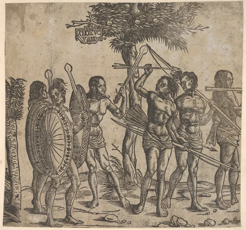 Copy of The King of Colchin, from "Set of Exotic Races" by Hans Burgkmair, print, 1511-1600