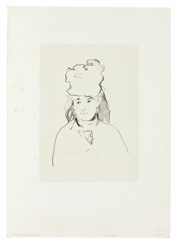 Berthe Morisot in Silhouette by Édouard Manet, print, 1872-1874