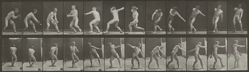 Plate Number 284. Baseball, catching and throwing by Eadweard Muybridge, photograph, 1887