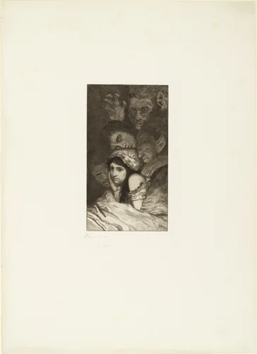 Dreams (Träume) (plate 3) for the portfolio A Life, Opus VIII (Ein Leben, Opus VIII) by Max Klinger, print, 1884