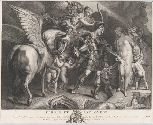 Perseus and Andromeda by Pierre François Tardieu, print, 1745-1755