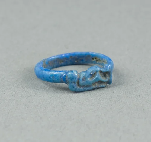 Ring: Figure of Tawaret (Thoeris) by Egyptian, metalwork, -1390