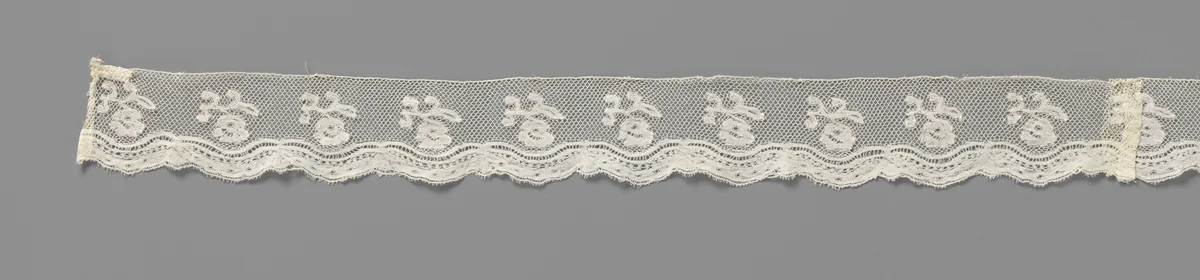 Strook kloskant met hangende bloem aan tak by anonymous, other, 1850-1900