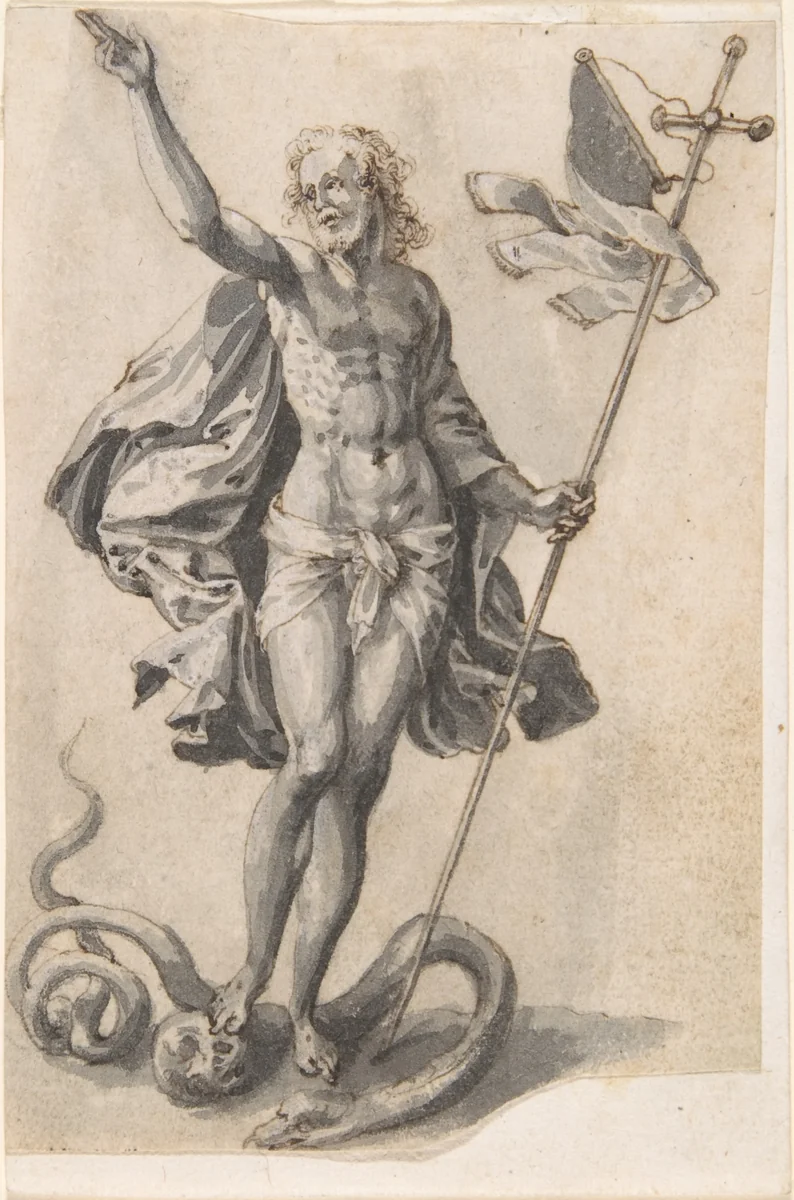 Resurrection of Christ by anonymous, drawing, 1550-1630