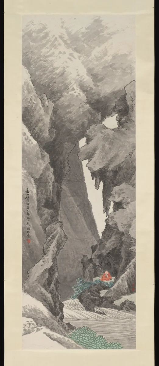 Meditation in a Cave by Ren Yu, painting, 1853-1901
