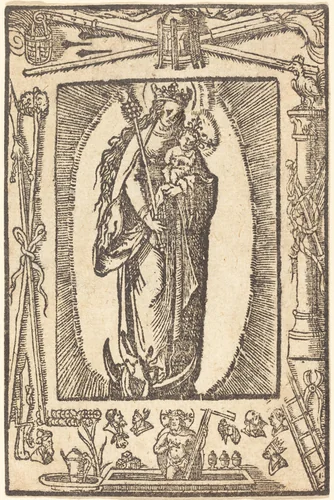 Madonna and Child by German 16th Century, print, 1500-1599