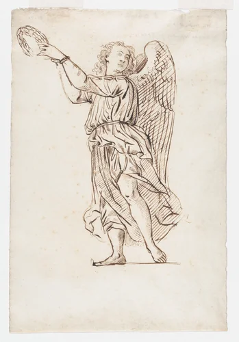 Angel with a Crown of Laurel, or Figure of Victory after Mantegna by Eugène Delacroix, drawing, 1820-1830