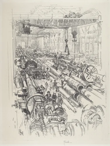 The Gun Shop by Joseph Pennell, print, 1916