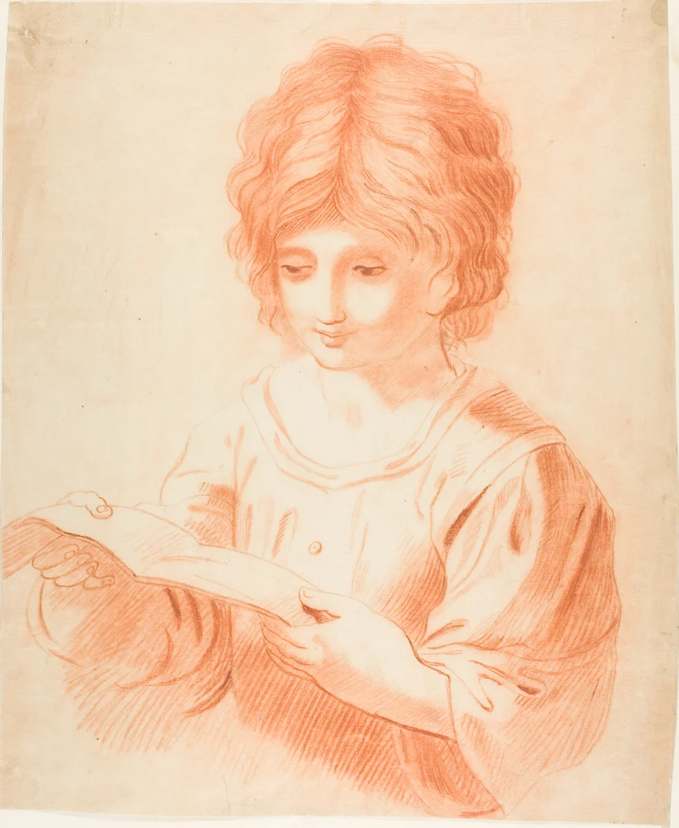 Boy Reading by Guercino, drawing, 1611-1799