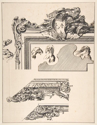 Designs for a Picture Frame by Gilles Marie Oppenord, drawing, 1730-1740