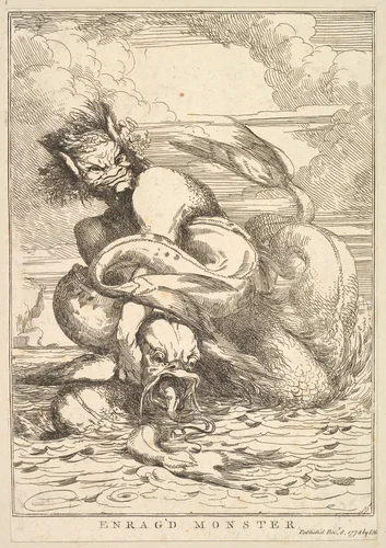 Enrag'd Monster, from "Fifteen Etchings Dedicated to Sir Joshua Reynolds" by John Hamilton Mortimer, print, 1778