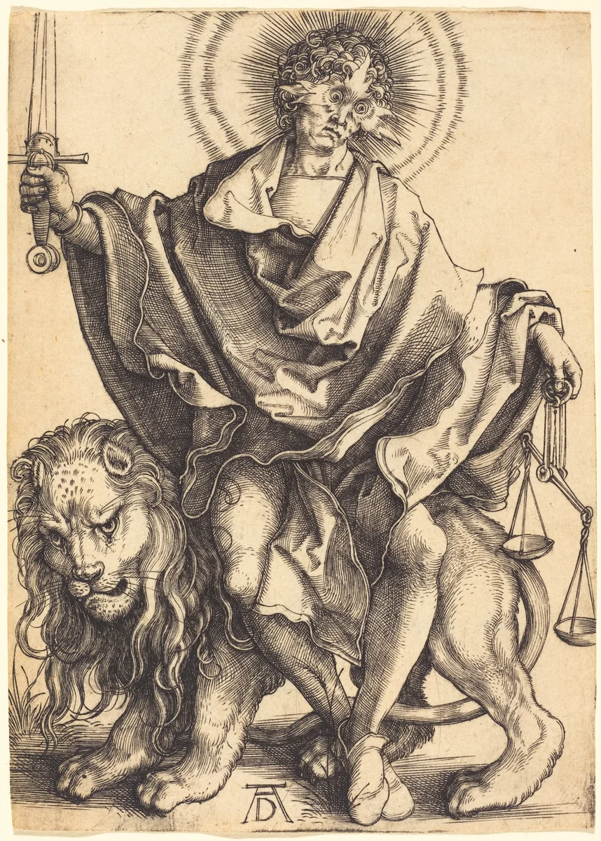 Sol Iustitiae ("Sun of Righteousness") by Albrecht Dürer, print, 1499-1500