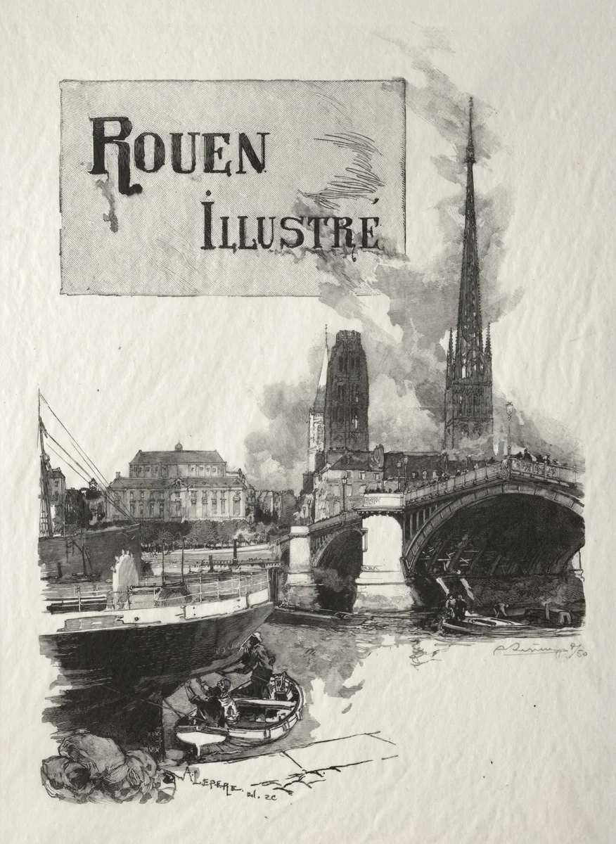 Frontispiece de Rouen Illustré by Auguste Louis Lepère, print, 1896