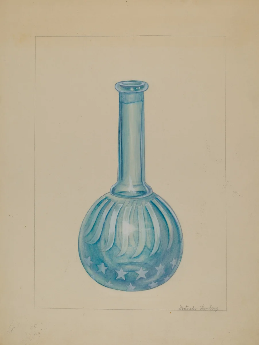 Barber Shop Bottle by Gertrude Lemberg, index of american design, 1936