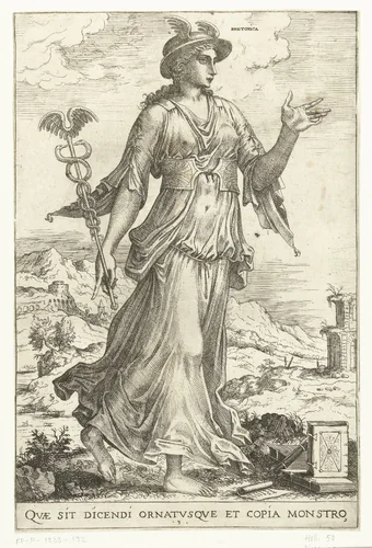 Rhetorica by Hieronymus Cock, print, 1550