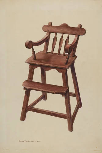 Child's High Chair by Samuel W. Ford, index of american design, 1939