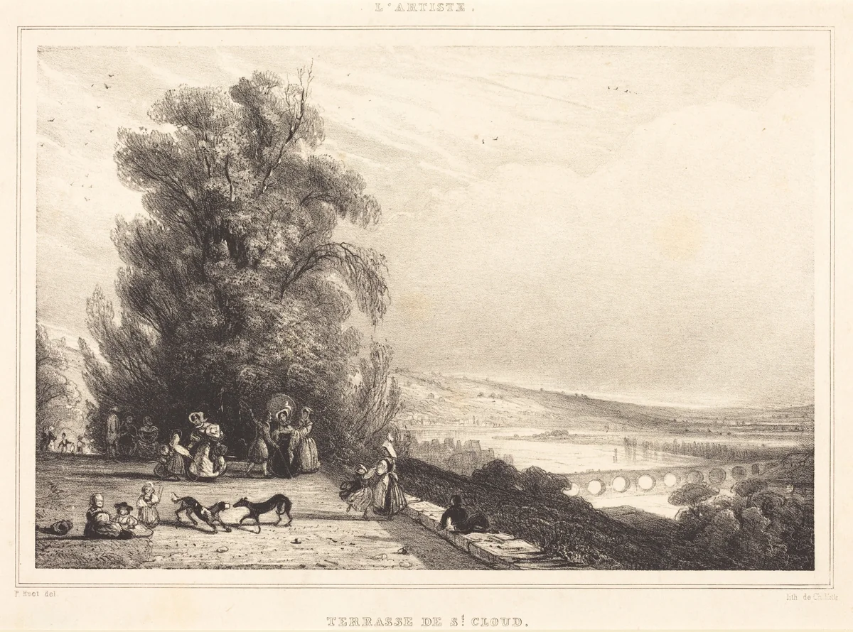Terrace of St. Cloud (Terrasse de St. Cloud) by Paul Huet, print, 1833