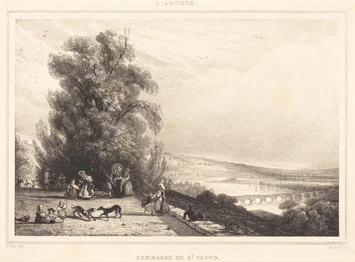 Terrace of St. Cloud (Terrasse de St. Cloud) by Paul Huet, print, 1833
