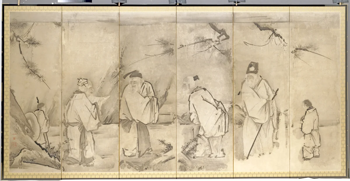 Four Elders of Mt. Shang by Kano Tan'yū (狩野探幽), painting, 1625-1674