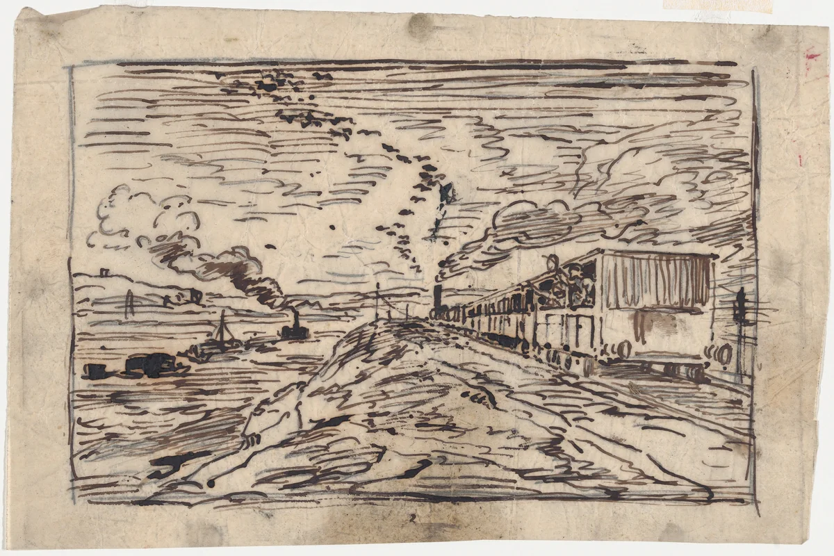 The Departure or The Return by Charles-François Daubigny, drawing, 1862