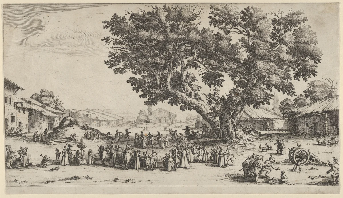 May Day Celebrations at Xeuilley by Jacques Callot, print, 1624-1625