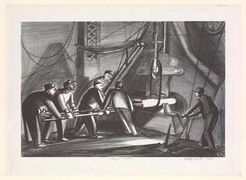 Forging Axles by Elizabeth Olds, print, 1935-1943