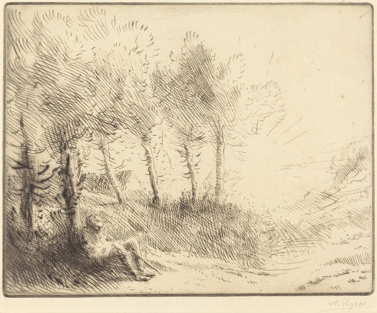 Landscape (Paysage) by Alphonse Legros, print, 1837-1911