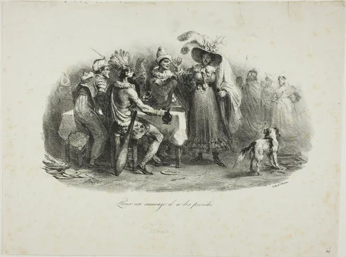 He Behaves for a Savage by Denis Auguste Marie Raffet, print, 1830