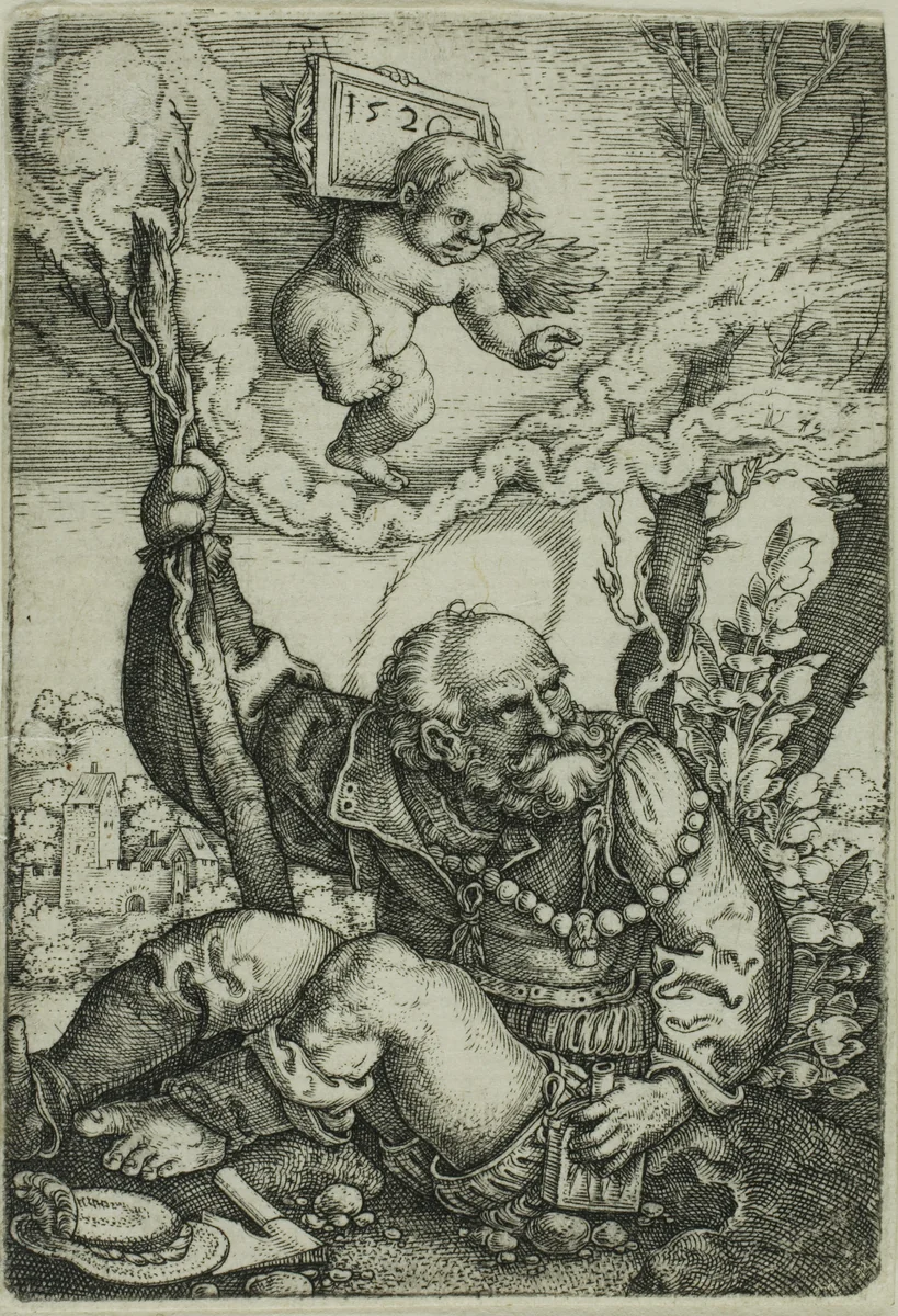 Saint Christopher by Barthel Beham, print, 1520
