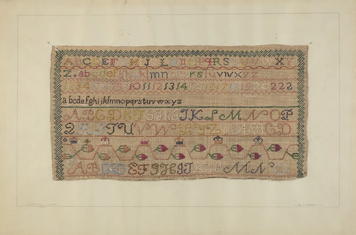 Embroidery Sampler by Elzy J. Bird, index of american design, 1937