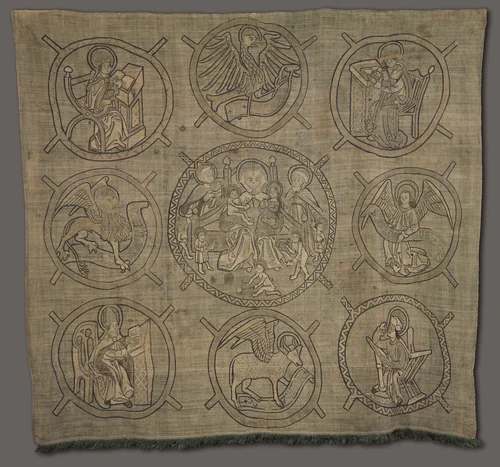 Embroidered Panel: Holy Kinship by Unknown, textile, 1500-1599