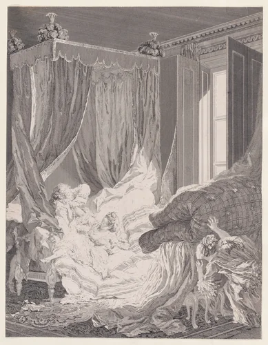 L'Épouse indiscrète by Pierre-Antoine Baudouin, print, 1771