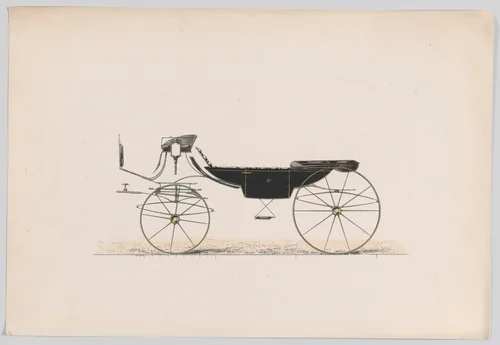 Design for Vis-A-Vis Carriage by anonymous, print, 1875-1885
