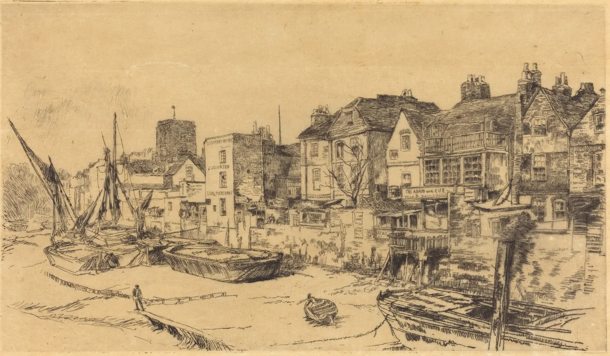 The 'Adam and Eve', Old Chelsea by James McNeill Whistler, print, 1878