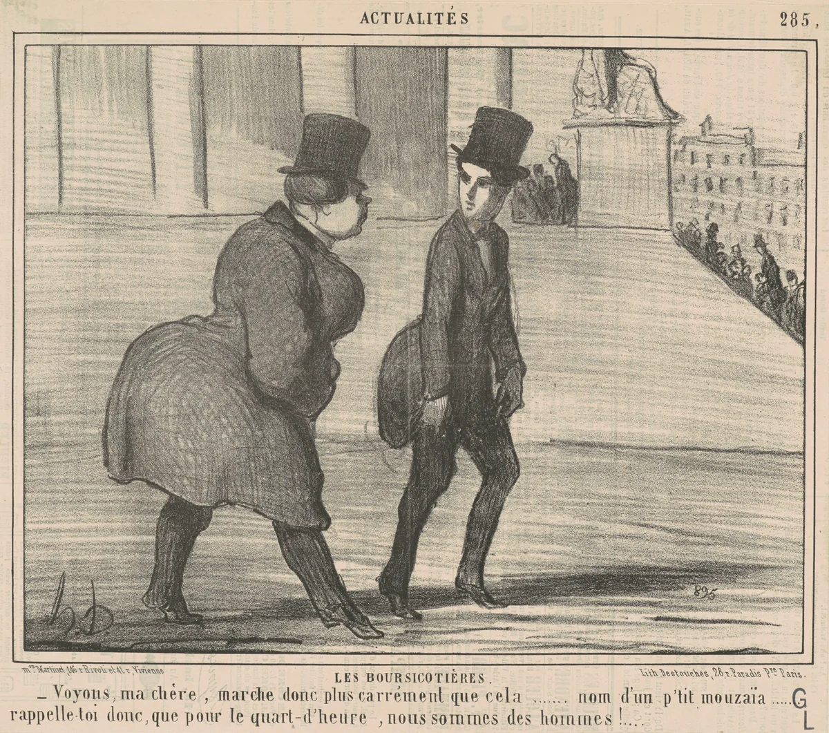 Le boursicotières ... Voyons, ma chère ... by Honoré Daumier, print, 1856