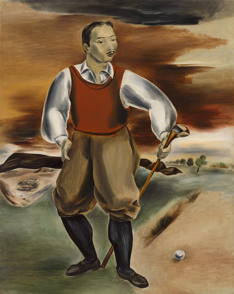 Self-Portrait as a Golf Player by Yasuo Kuniyoshi, painting, 1927