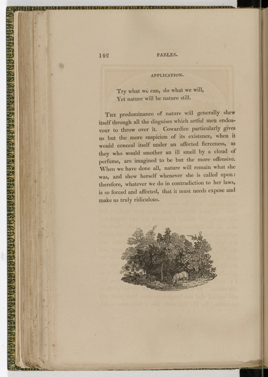 Tailpiece (page 142) from The Fables of Aesop by Thomas Bewick, illustrated book, 1818