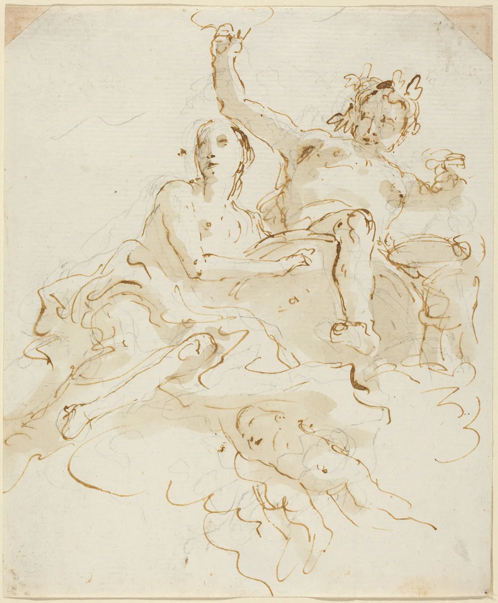 Bacchus and Ariadne by Giovanni Battista Tiepolo, drawing, 1745