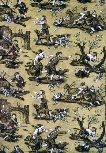 Au Loup! (Furnishing Fabric) by Jean Baptiste Huet, textile, 1783-1789