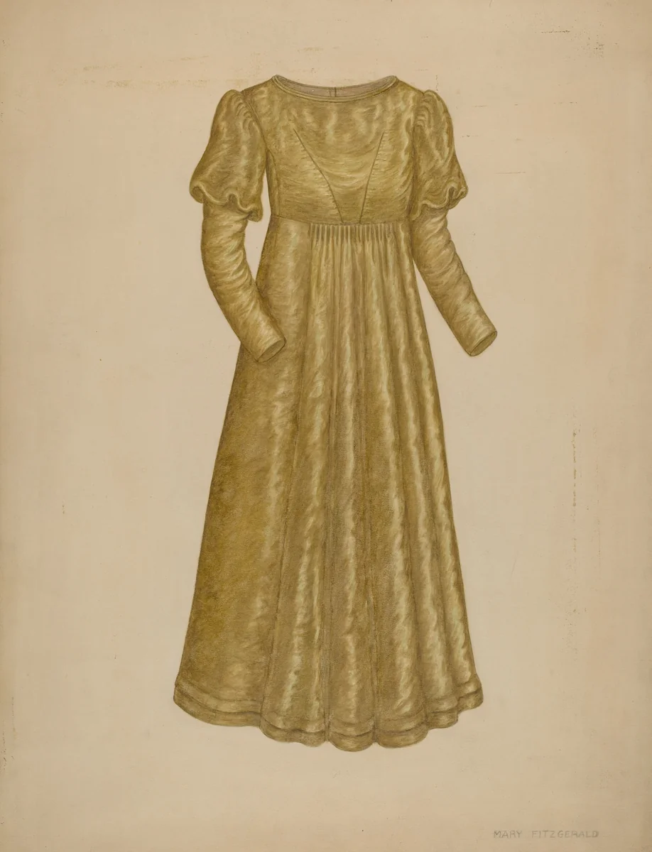 Wedding Dress by Mary Fitzgerald, index of american design, 1935-1942