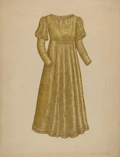 Wedding Dress by Mary Fitzgerald, index of american design, 1935-1942