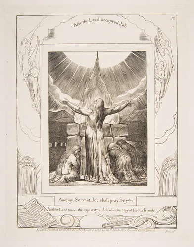 Job's Sacrifice by William Blake, print, 1825-1826