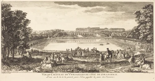 Vue du Chateau de Versailles du Cote de l'Orangerie by Jean-Baptiste Rigaud, print, 1681-1812