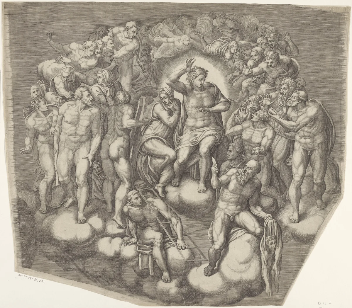 Het laatste oordeel, blad D by Giorgio Ghisi, print, 1530-1582