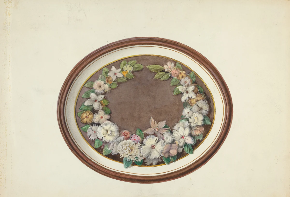 Feather Wreath Oval Frame by Marius Hansen, index of american design, 1935-1942