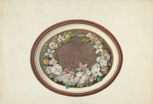 Feather Wreath Oval Frame by Marius Hansen, index of american design, 1935-1942