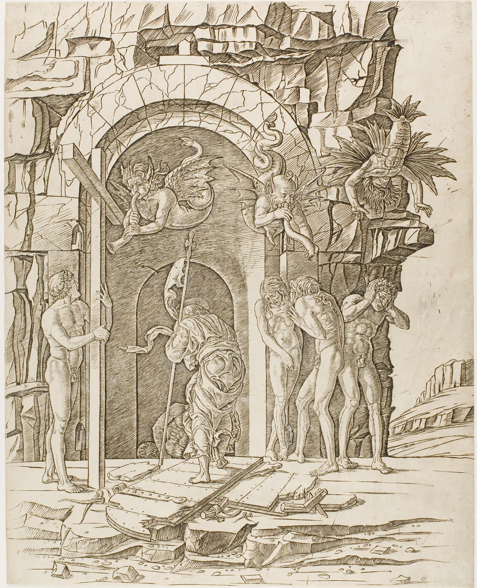 Descent into Limbo by Andrea Mantegna, print, 1460-1470