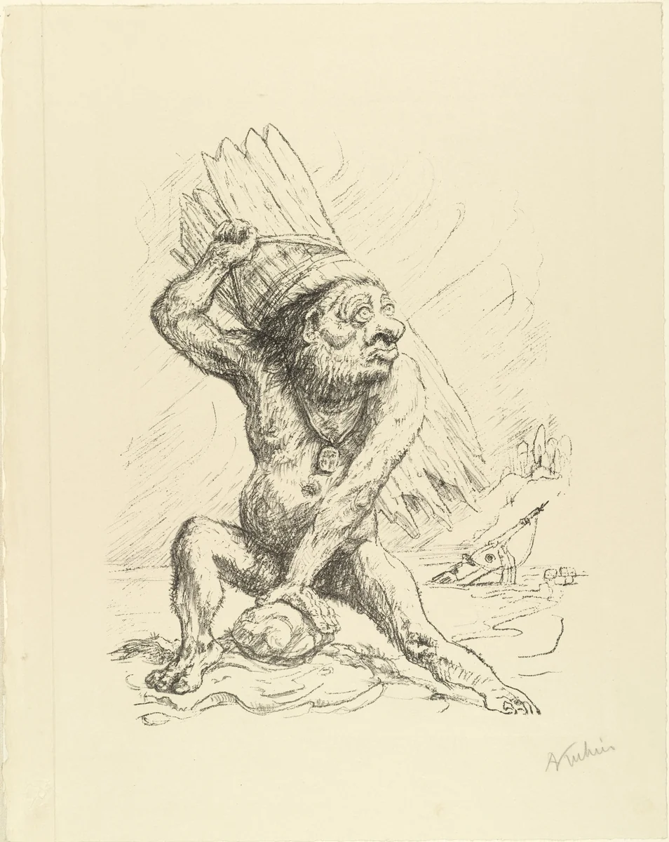 Caliban from the portfolio Visions of Shakespeare (Shakespeare Visionen) by Alfred Kubin, print, 1918