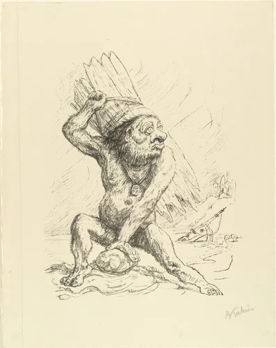 Caliban from the portfolio Visions of Shakespeare (Shakespeare Visionen) by Alfred Kubin, print, 1918